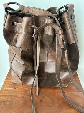 Frye Melissa Patchwork Drawstring Bag